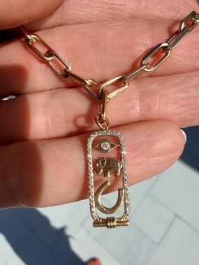 Sydney Evan 14k Gold and Diamond Lucky Charm Bracelet